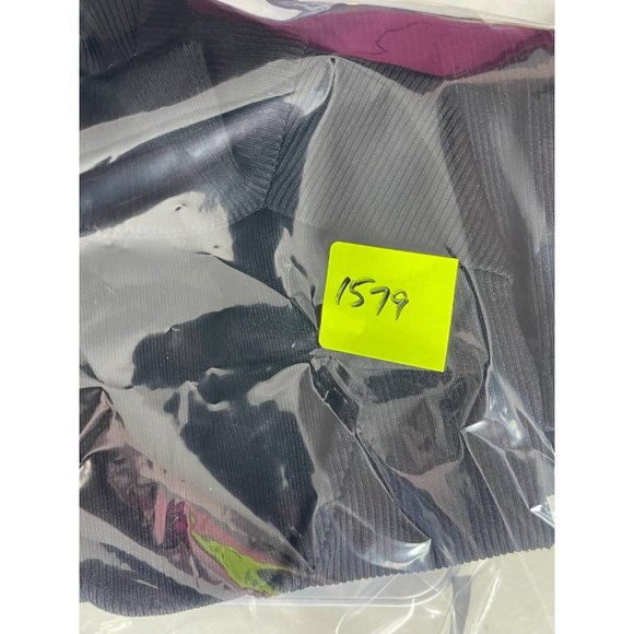 Zara Collection Women's Knit Open V Neck Long Sleeve Black Crop Top Shirt Size S - Picture 10 of 10